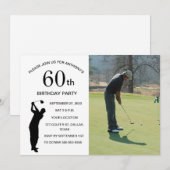 Invitation 60e Anniversaire Fête Golfer Papa Par Golf Photo (Devant / Derrière)