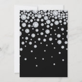 Invitation 60e anniversaire fête noir diamants blancs bonjour (Dos)