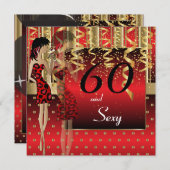 Invitation 60e anniversaire Fille fête Bash (Devant / Derrière)