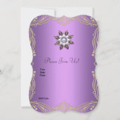 Invitation 60e anniversaire Floral Mauve Pearl Jew (Dos)