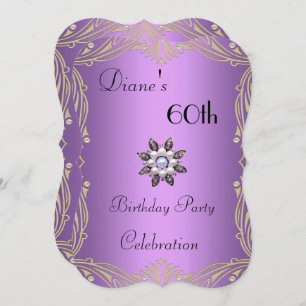 Invitation 60e anniversaire Floral Mauve Pearl Jew