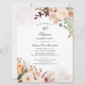 Invitation 60e anniversaire Floral Pastel Green Surprise Part (Devant)