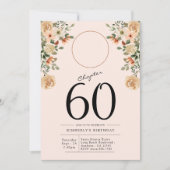 Invitation 60e anniversaire Floral Photo Party (Devant)