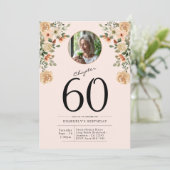 Invitation 60e anniversaire Floral Photo Party (Debout devant)