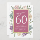 Invitation 60e anniversaire Floral Surprise Party (Devant / Derrière)