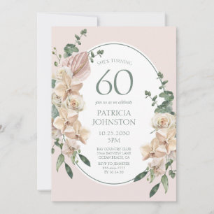 Invitation 60e Anniversaire Floral Tropical