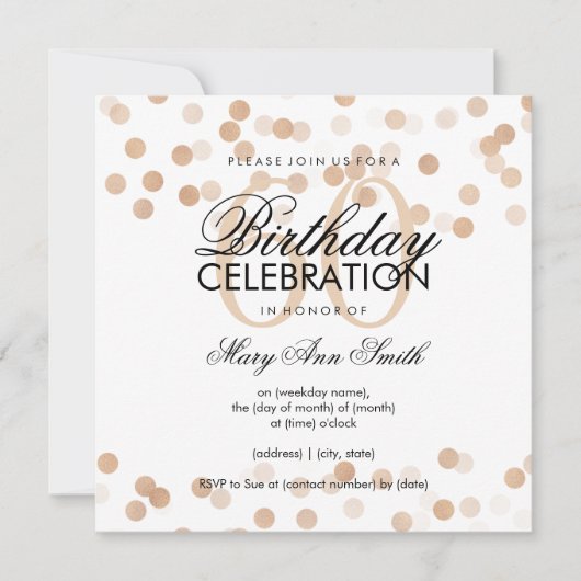 Invitation 60e anniversaire Foil Foil Parties scintillant (Devant)