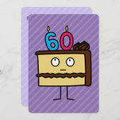 Invitation 60e anniversaire Gâteau aux bougies (Devant / Derrière)