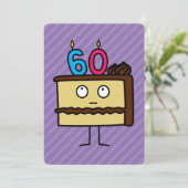 Invitation 60e anniversaire Gâteau aux bougies (Debout devant)