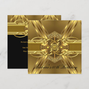 Invitation 60e anniversaire Gold Black Ornate Jewel 2