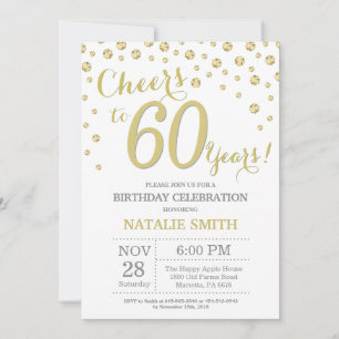 Invitation 60e anniversaire Gold Parties scintillant Diamond