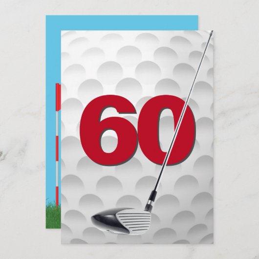 Invitation 60e anniversaire Golf Theme Party (Devant / Derrière)