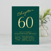 Invitation 60e anniversaire Green Gold Foil (Debout devant)