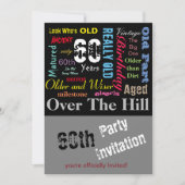 Invitation 60e anniversaire heureux dans un style de graffiti (Devant)