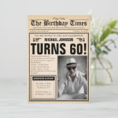 Invitation 60e anniversaire Humour de couverture du journal P (Debout devant)