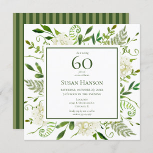 Invitation 60e anniversaire Hydrangeas blanches