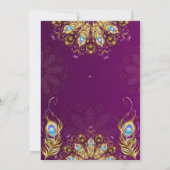 Invitation 60e anniversaire Indien Ethnic Pink Gold Peacock (Dos)