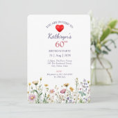 Invitation 60e anniversaire Jardin Floral Wild Meadow Photo (Debout devant)