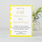 Invitation 60e anniversaire jaune simple marguerite or étape  (Debout devant)