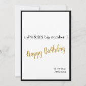 Invitation 60e anniversaire juste un nombre Sarcastique drôle (Dos)