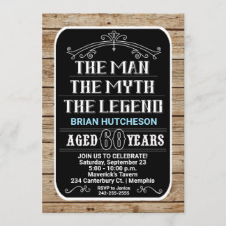 Invitation 60e anniversaire L'homme Le mythe La légende 60 an