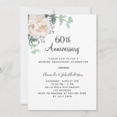 Invitation 60e anniversaire mariage de la verdure florale (Devant)