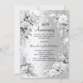 Invitation 60e anniversaire mariage diamant flor argent (Devant)