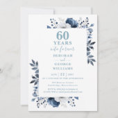 Invitation 60e anniversaire Mariage Verdure Floral Monogramme (Devant)