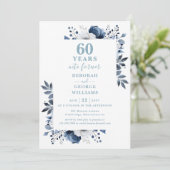 Invitation 60e anniversaire Mariage Verdure Floral Monogramme (Debout devant)