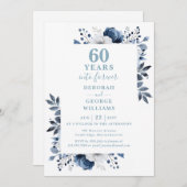 Invitation 60e anniversaire Mariage Verdure Floral Monogramme (Devant / Derrière)