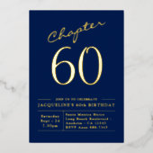 Invitation 60e anniversaire Marine Blue Gold Foil (Recto)
