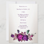 Invitation 60e anniversaire Mauve Rose Roses Floral Art 3 (Dos)