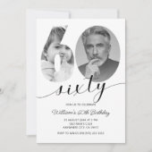 Invitation 60e anniversaire minimaliste Soixante photo (Devant)