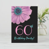 Invitation 60e anniversaire Modèle - Daisy rose (Debout devant)