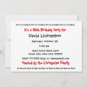 Invitation 60e anniversaire Modèle d'invitation (Dos)