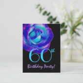 Invitation 60e anniversaire Modèle Purple and Blue Rose 001 (Debout devant)