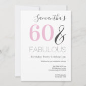 Invitation 60e anniversaire Modern Pink Party (Devant)