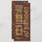 Invitation 60e Anniversaire moderne café chocolat Camo Tall (Devant / Derrière)