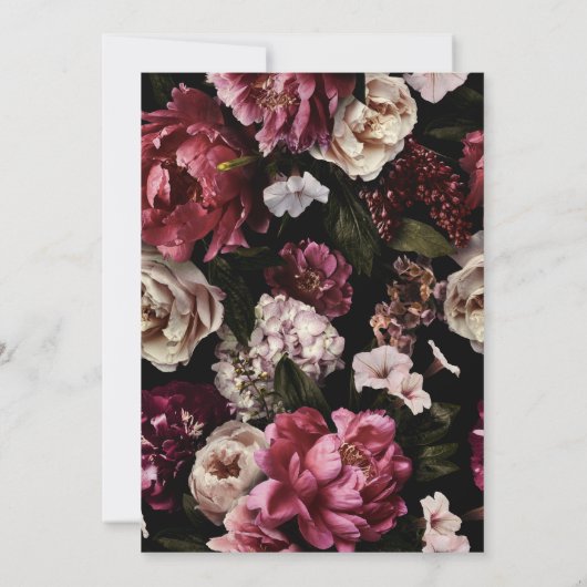 Invitation 60e anniversaire Moody moderne Bourgogne Blush Flo (Dos)