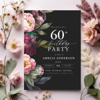 60e anniversaire Moody moderne Bourgogne Blush Flo