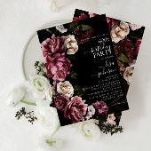 Invitation 60e anniversaire Moody moderne Bourgogne Blush Flo