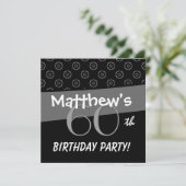 Invitation 60e anniversaire Motif gris et noir (Debout devant)