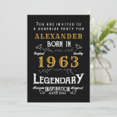Invitation 60e anniversaire Né 1963 Black Gold Retro (Debout devant)