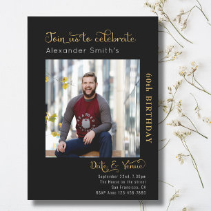Invitation 60e anniversaire Noir