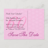 Invitation 60e anniversaire noir blanc rose (Dos)