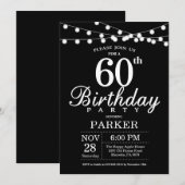 Invitation 60e anniversaire noir et blanc (Devant / Derrière)