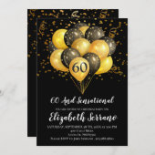 Invitation 60e anniversaire Noir et Or (Devant / Derrière)