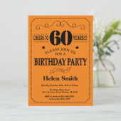 Invitation 60e anniversaire Noir et orange (Debout devant)