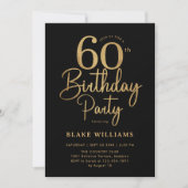 Invitation 60e Anniversaire Noir Or (Devant)