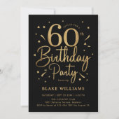 Invitation 60e Anniversaire Noir Or (Devant)